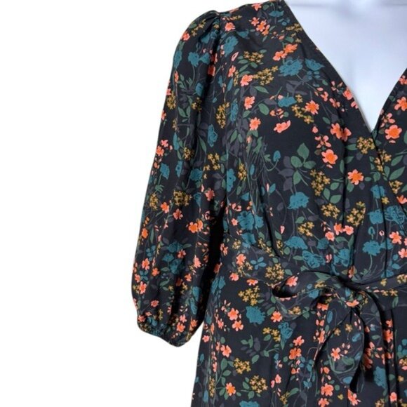 Ava & Liv Cottagecore Floral Maxi Dress 14W Peasant Fairy Grunge Bohemian Artsy - Picture 4 of 11